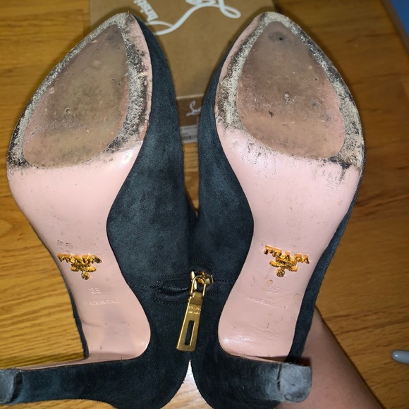 Prada Suede Booties with hidden platform sz 35 - Picture 2 of 6